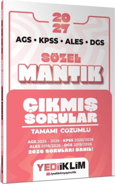 MEB AGS KPSS ALES DGS Sözel Mantık Tamamı Çözümlü Çıkmış Sorular Yediiklim Yayınları Vega Efsanesi
