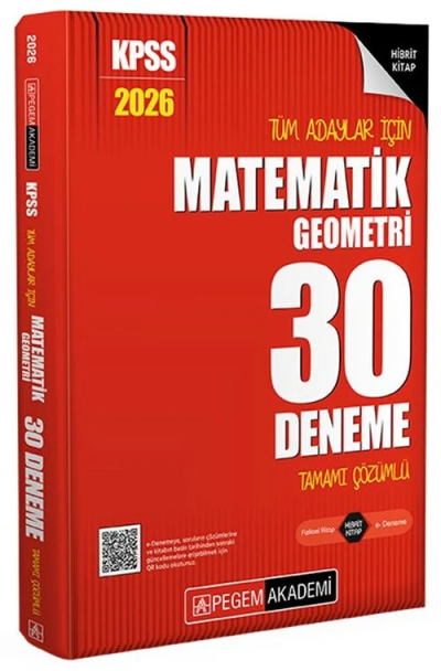 2026 KPSS Tüm Adaylar İçin Matematik Geometri 30 Deneme Tamamı Çözümlü Pegem Yayınları Vega Efsanesi