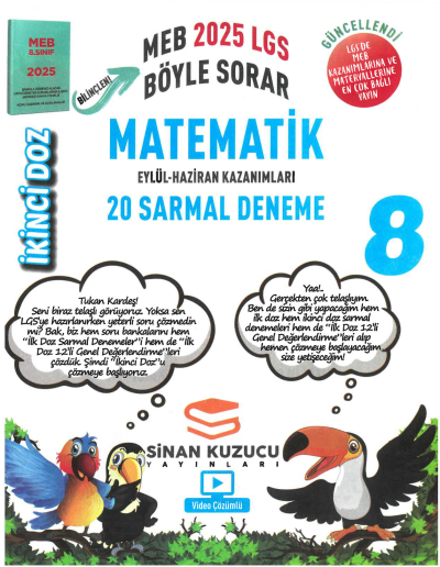 Sinan Kuzucu Yayınları 2025 8. Sınıf İkinci Doz Sarmal Branş Denemeleri Matematik Vega Efsanesi