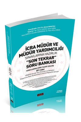 İCRA MÜDÜRLÜĞÜ SINAVINA HAZIRLIK SON TEKRAR TAMAMI ÇÖZÜMLÜ SORU BANKASI Vega Efsanesi