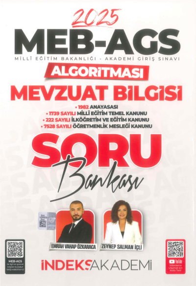 2025 MEB AGS Algoritması Mevzuat Bilgisi Soru Bankası Çözümlü İndeks Akademi Yayıncılık Vega Efsanesi