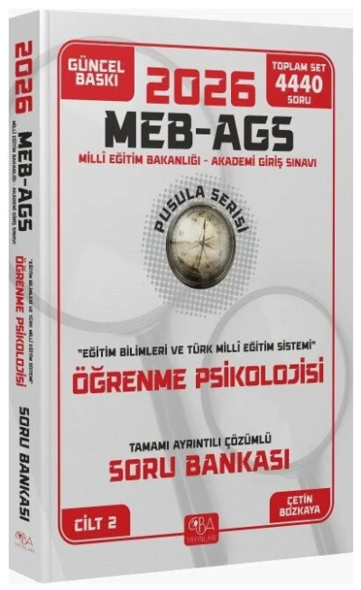 2026 MEB-AGS Eğitim Bilimleri Öğrenme Psikolojisi Soru Bankası Çözümlü Pusula Serisi CBA Yayınları Vega Efsanesi