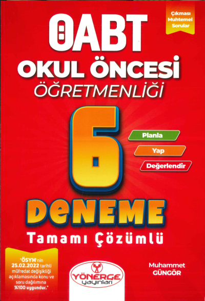 ÖABT Okul Öncesi Öğretmenliği 6 Deneme Çözümlü Yönerge Yayınları Vega Efsanesi