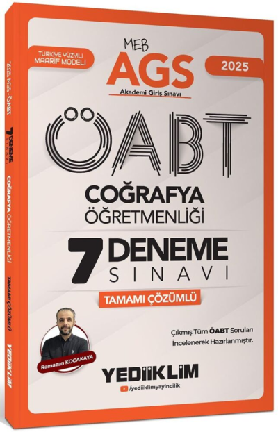 2025 MEB AGS ÖABT Coğrafya Öğretmenliği Tamamı Çözümlü 7 Deneme Sınavı Yediiklim Yayınları Vega Efsanesi