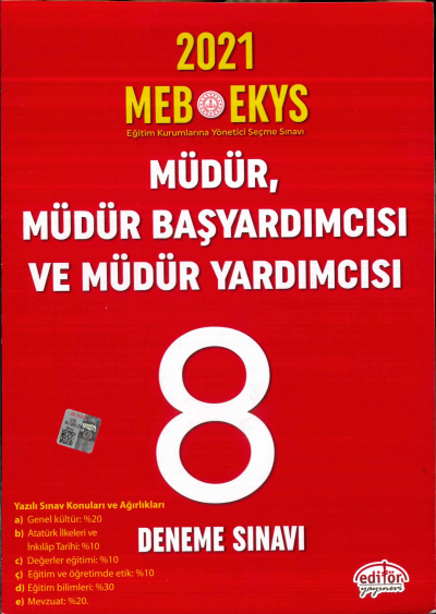 2021 MÜDÜR, MÜDÜR BAŞYARDIMCISI VE MÜDÜR YARDIMCISI SORU BANKASI 8 DENEME SINAVI Vega Efsanesi