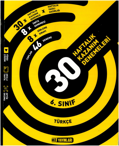 6.Sınıf Türkçe Haftalık Deneme Hız Yayınları Vega Efsanesi