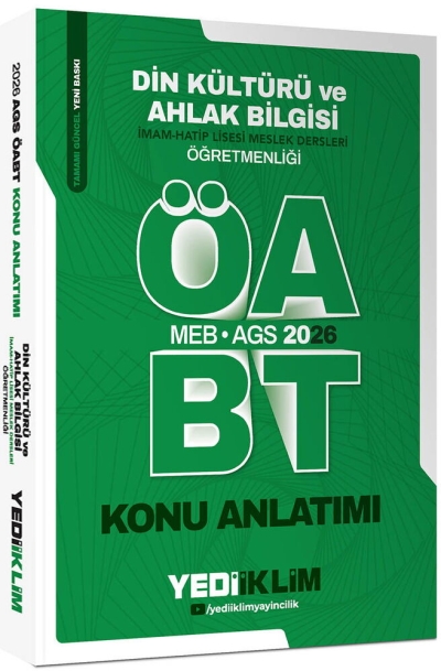 2026 ÖABT MEB-AGS Din Kültürü ve Ahlak Bilgisi Öğretmenliği Konu Anlatımı Yediiklim Yayınları