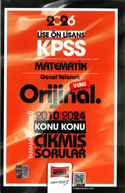 2026 KPSS Lise-Önlisans Matematik Orijinal 2010-2024 Konu Konu Çıkmış Sorular Yargı Yayınları Vega Efsanesi