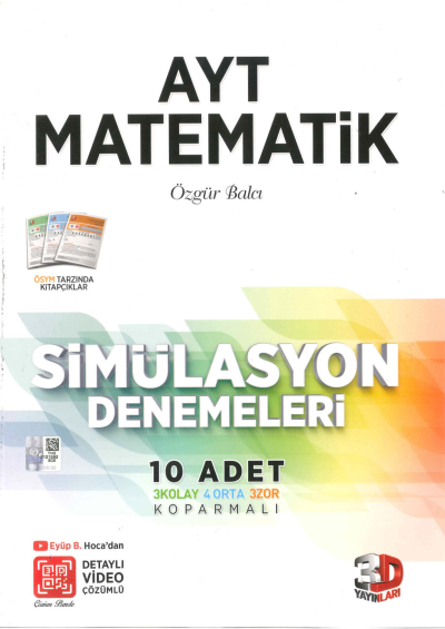 AYT Matematik 10 Adet Simülasyon Denemeleri Vega Efsanesi
