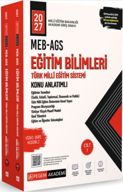 MEB AGS Eğitim Bilimleri ve Türk Millî Eğitim Sistemi Konu Anlatımlı Pegem Yayınları (CİLT 1-2) Vega Efsanesi