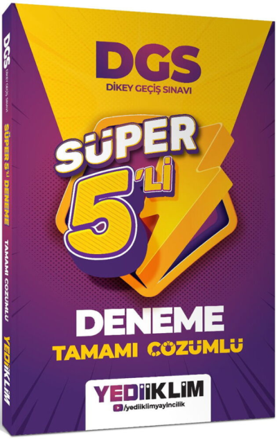 2027 DGS Tamamı Çözümlü Süper 5 li Deneme Yediiklim Yayınları Vega Efsanesi