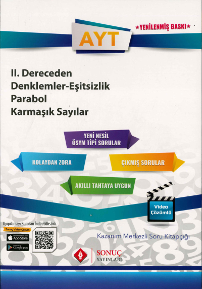 AYT 2. DERECEDEN DENKLEMLER EŞİTSİZLİK PARABOL KARMAŞIK SAYILAR SORU KİTAPÇIĞI Vega Efsanesi