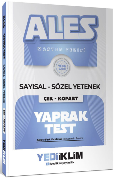 2027 ALES Master Seris Sayısal Sözel Yetenek Çek Kopart Yaprak Test Yediiklim Yayınları Vega Efsanesi