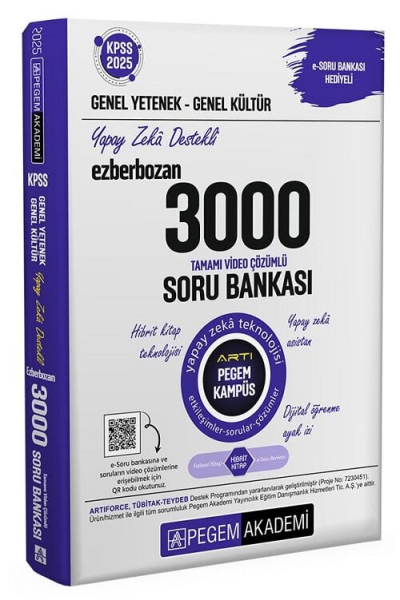 2025 KPSS Genel Yetenek Genel Kültür Ezberbozan 3000 Tamamı Çözümlü Soru Bankası Pegem Akademi Vega Efsanesi