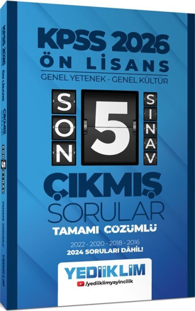2026 KPSS Ön Lisans Genel Yetenek Genel Kültür Tamamı Çözümlü Son 5 Sınav Çıkmış Sorular Yediiklim Yayınları Vega Efsanesi