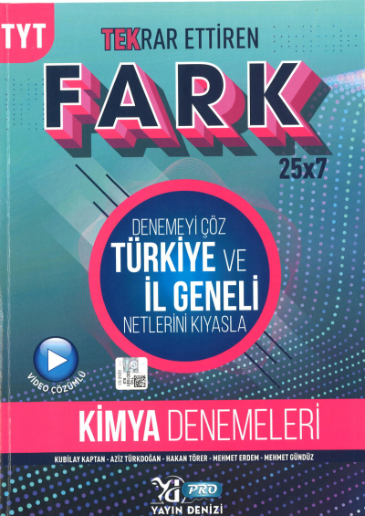 TYT Kimya Fark 25 x 7 Tekrar Ettiren Denemeleri Vega Efsanesi