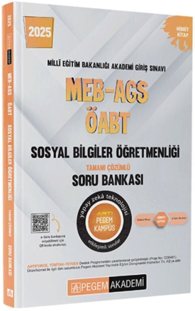 2025 MEB-AGS-ÖABT Sosyal Bilgiler Tamamı Çözümlü Soru Bankası Pegem Akademi Yayıncılık Vega Efsanesi