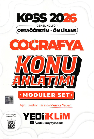 2026 KPSS Lise Ortaöğretim Ön Lisans Konu Anlatımlı Modüler COĞRAFYA Yediiklim Yayınları Vega Efsanesi