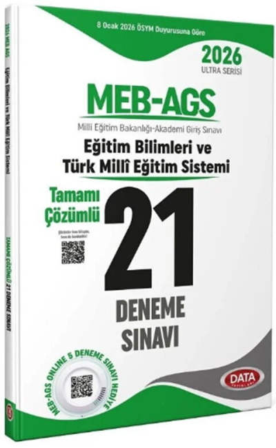 2026 MEB-AGS Eğitim Bilimleri ve Türk Milli Eğitim Sistemi 21 Deneme Çözümlü Ultra Serisi Data Yayınları Vega Efsanesi