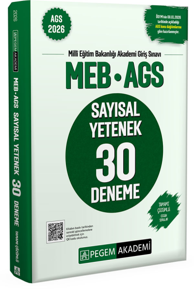 2026 MEB-AGS Sayısal Yetenek 30 Deneme Çözümlü Pegem Akademi Yayınları Vega Efsanesi