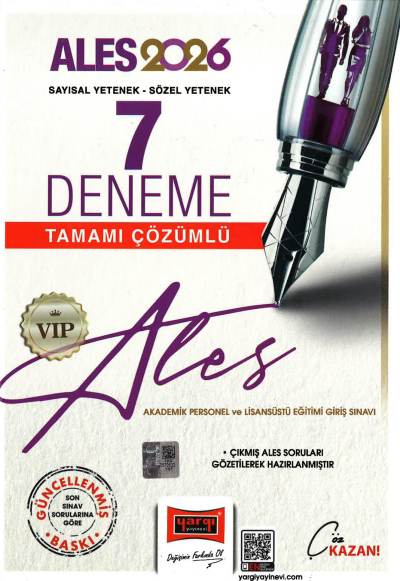 2026 ALES VIP Sayısal Sözel Yetenek Tamamı Çözümlü 7 Deneme Yargı Yayınları