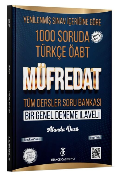 2025 ÖABT Türkçe Öğretmenliği 1000 Soruda Müfredat Soru Bankası Çözümlü Enes Kaan Şahin Türkçe ÖABTDEYİZ Vega Efsanesi