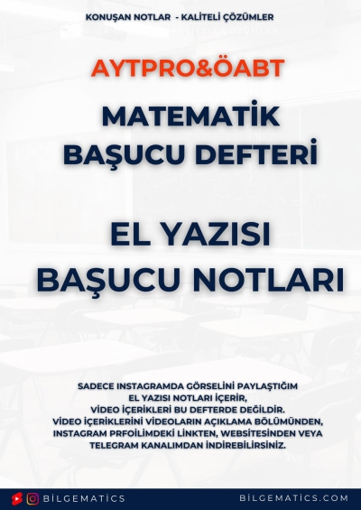 BilgeMatics Hüseyin Hoca ÖABT Matematik El Yazısı Başucu Notları Vega Efsanesi