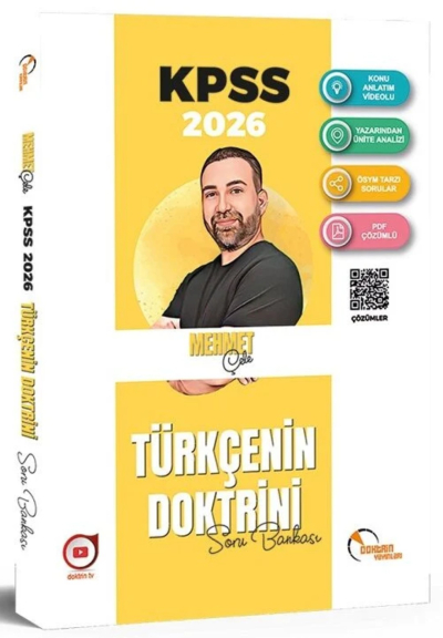 Doktrin 2026 KPSS Türkçenin Doktrini Soru Bankası Çözümlü - Mehmet Çele Doktrin Yayınları