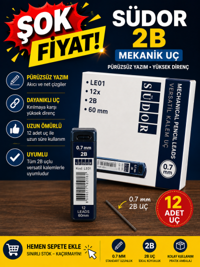 12 li 0.7 MM 2B Kalem Ucu Südor Vega Efsanesi