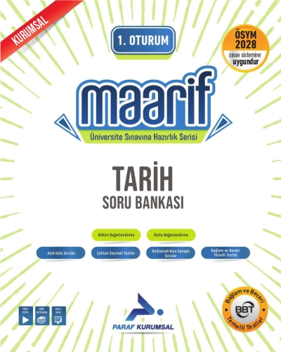 2028 Maarif TYT Tarih Soru Bankası Paraf Yayınları Vega Efsanesi