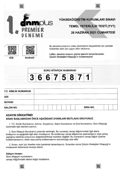 TYT Premier 5 Deneme Seti Vega Efsanesi