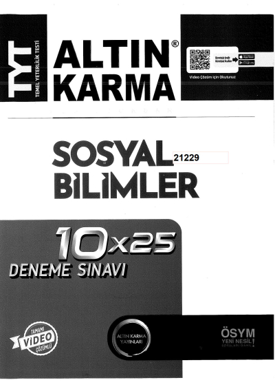 TYT Sosyal Bilimler Komisyondan 10x25 Deneme Vega Efsanesi
