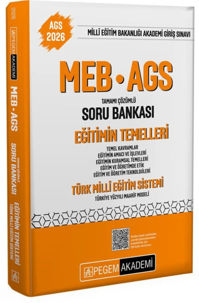2026 MEB-AGS Eğitimin Temelleri ve Türk Milli Eğitim Sistemi Soru Bankası Çözümlü Pegem Akademi Yayınları Vega Efsanesi