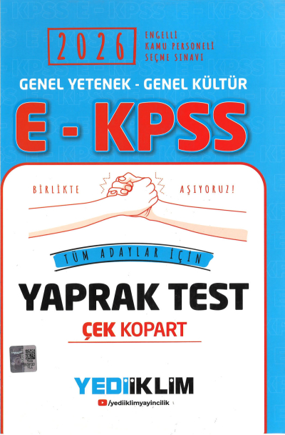 2026 E-KPSS Genel Kültür Genel Yetenek Tüm Adaylar İçin Çek Kopart Yaprak Test Yediiklim Yayınları Vega Efsanesi