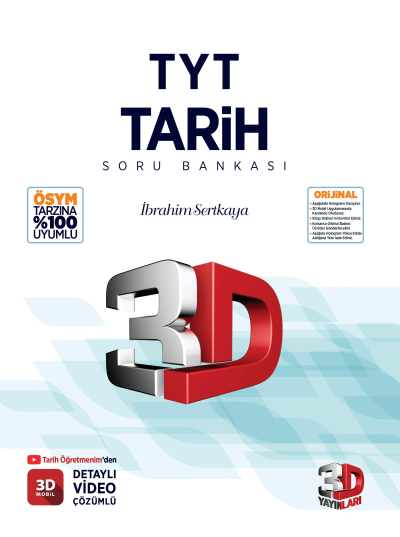 2025 TYT 3D Tarih Tamamı Video Çözümlü Soru Bankası