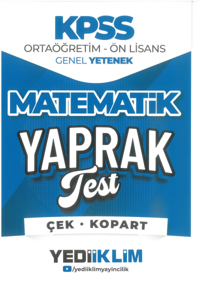 2026 KPSS Ortaöğretim-Önlisans Matematik Çek Kopart Yaprak Test Yediiklim Yayınları Vega Efsanesi