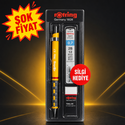 Rotring Tikky 0.7 Uçlu Kalem 2B Kalem Ucu Silgi li 3'lü Set Vega Efsanesi