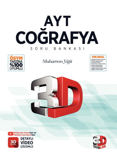 AYT 3D Coğrafya Tamamı Video Çözümlü Soru Bankası 3D Yayınları Vega Efsanesi