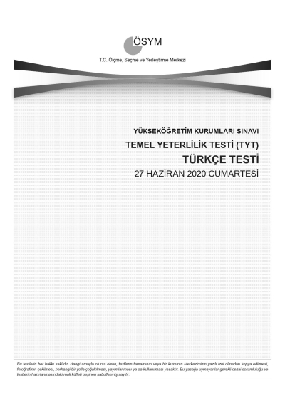 TÜRKÇE SON 11 YIL ÇIKMIŞ SORULAR (TYT) (2020 DAHİL) Vega Efsanesi