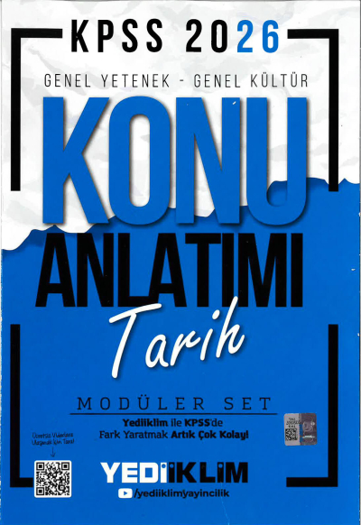 TARİH Yediiklim 2026 KPSS Genel Yetenek Genel Kültür Konu Anlatımı Modüler Yediiklim Yayınları Vega Efsanesi