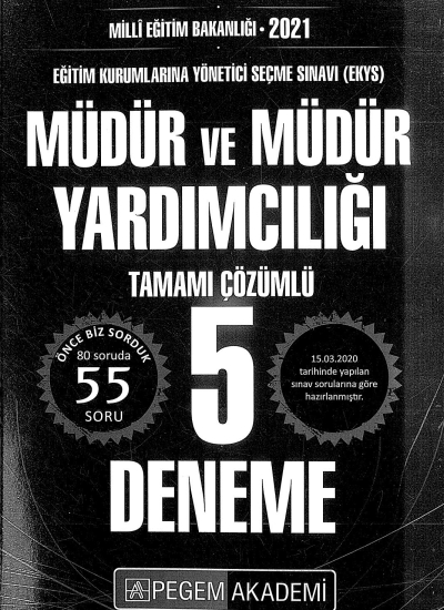 MÜDÜR VE MÜDÜR YARDIMCILIĞI 5 DENEME TAMAMI ÇÖZÜMLÜ