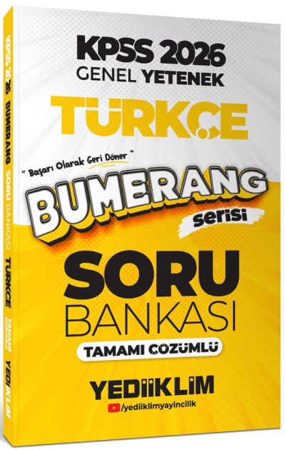 2026 KPSS Türkçe Bumerang Soru Bankası Çözümlü Yediiklim Yayınları Vega Efsanesi