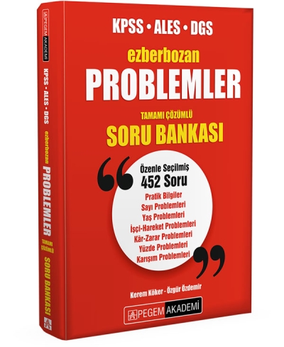 KPSS ALES DGS Problemler Ezberbozan Soru Bankası Pegem Yayınları Vega Efsanesi