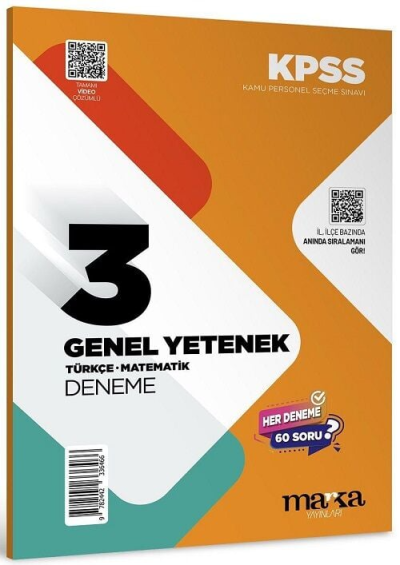 KPSS Türkçe Matematik Genel Yetenek Video Çözümlü 3 Deneme Sınavı Marka Yayınları Vega Efsanesi