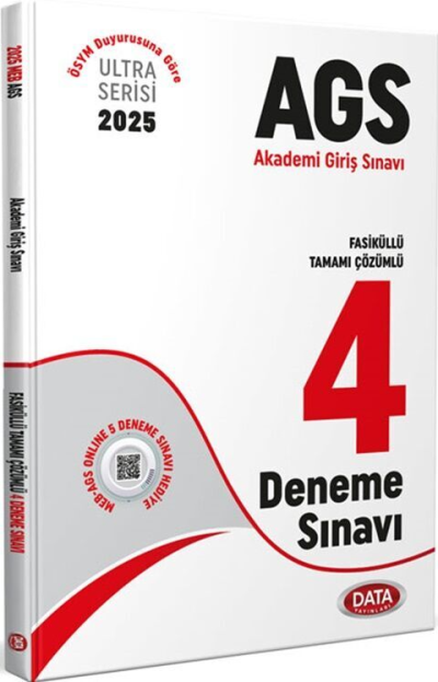 2025 MEB AGS Fasiküllü Tamamı Çözümlü 4 Deneme Sınavı Data Yayınları
