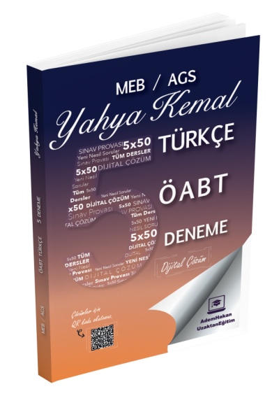 2025 MEB AGS ÖABT Yahya Kemal Türkçe Öğretmenliği Dijital Çözümlü 5 Deneme Adem Hakan Uzem