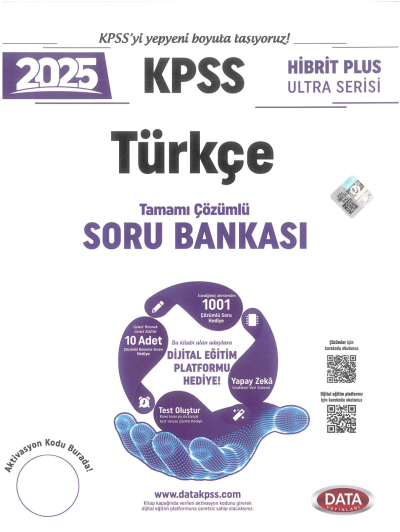 2025 KPSS Türkçe Hibrit Plus Ultra Serisi Karekod Çözümlü Soru Bankası Data Yayınları Vega Efsanesi