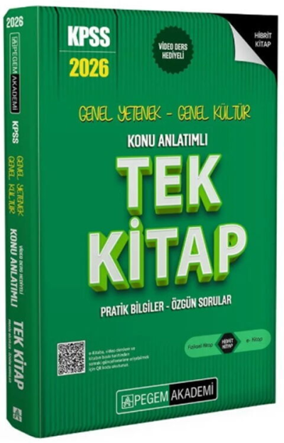 2026 KPSS Genel Yetenek Genel Kültür Konu Anlatımlı Tek Kitap Pegem Akademi Yayınları Vega Efsanesi