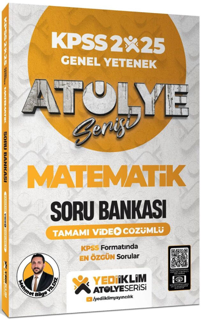 Yediiklim Yayınları 2025 Atölye Serisi KPSS Genel Yetenek Matematik Tamamı Video Çözümlü Soru Bankası Yediiklim Yayınları