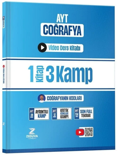 Coğrafyanın Kodları AYT Coğrafya 1 Kitap 3 Kamp Video Ders Kitabı Zeduva Yayınları Vega Efsanesi